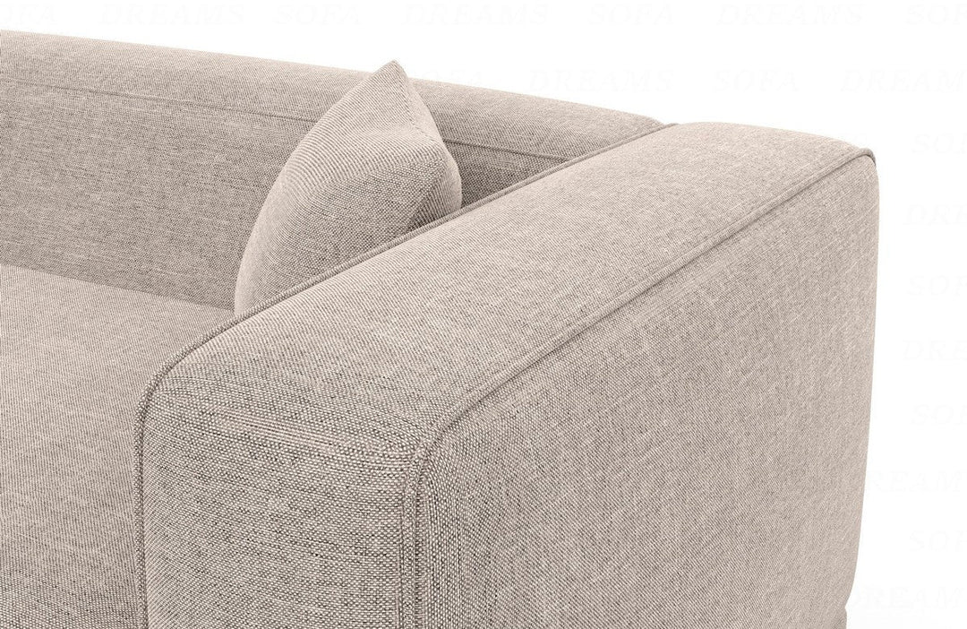 Moderns Stoffsofa Merida L Form kurz mit Strukturstoff Bezug - Beige - Detailansicht