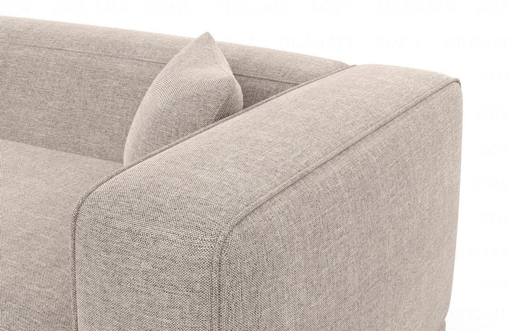 Moderns Stoffsofa Merida L Form kurz mit Strukturstoff Bezug - Beige - Detailansicht