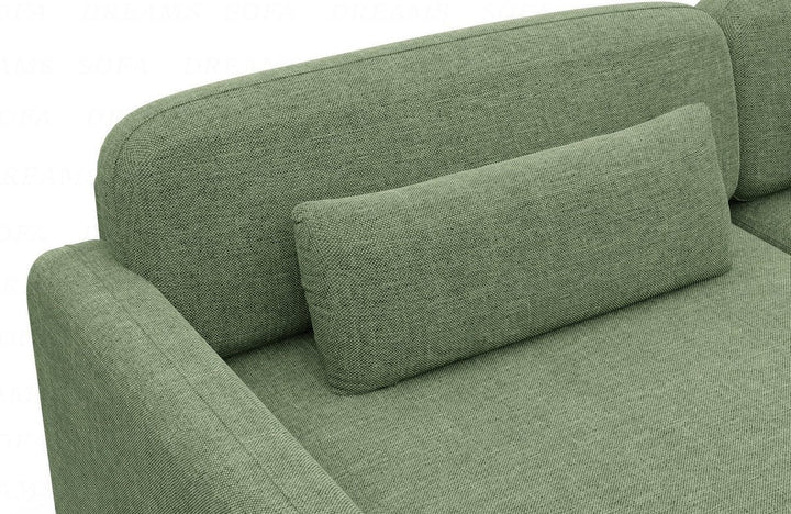 Moderne Stoffcouch Valencia L Form kurz mit Strukturstoffbezug - Gr?¬n - Detailansicht