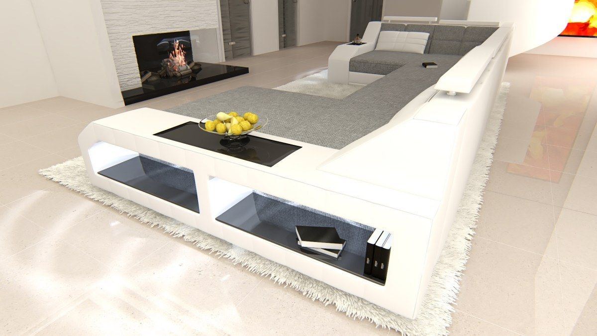 Fabric Sectional Aroba With Led And Usb