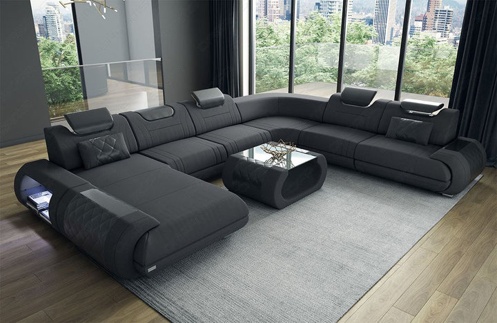 Sofa Mikrofaserstoff Rimini XXL in dunkelgrau - Mineva8