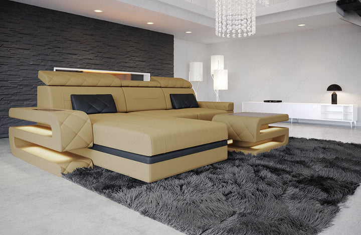 Polster Ecksofa Bologna L Form in beige - Mineva4