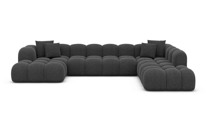 Design Sofa Wohnlandschaft Formentera XXL mit Strukturstoff Bezug - Anthrazit