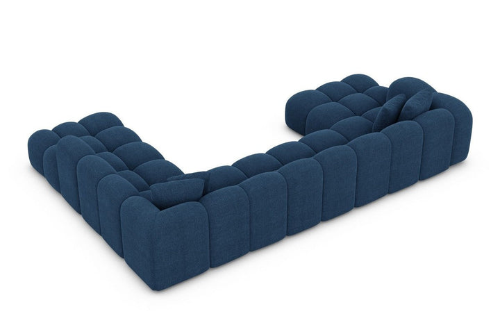 Design Sofa Wohnlandschaft Formentera XXL mit Strukturstoff Bezug - Blau