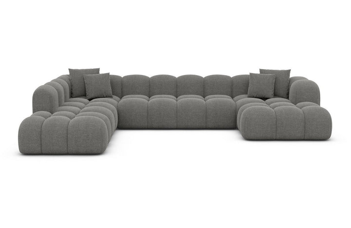 Design Sofa Wohnlandschaft Formentera XXL mit Strukturstoff Bezug - Dunkelgrau