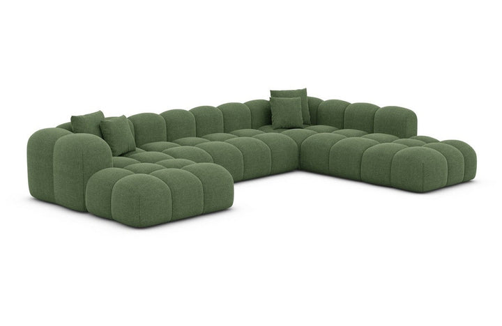 Design Sofa Wohnlandschaft Formentera XXL mit Strukturstoff Bezug - Gr?¬n