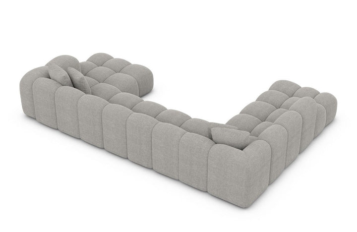 Design Sofa Wohnlandschaft Formentera XXL mit Strukturstoff Bezug - Hellgrau
