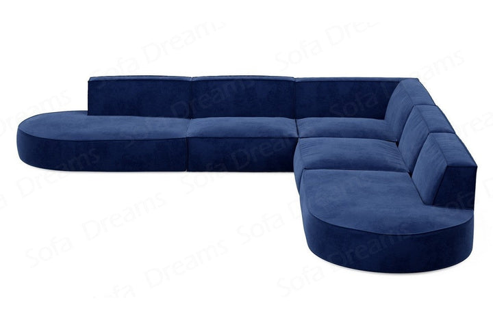 Polster Ecksofa Alegranza in Samtstoff in Dunkelblau
