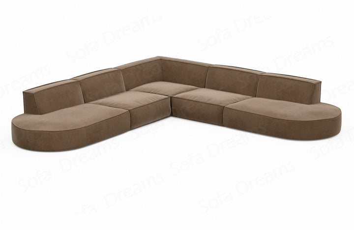 Polster Ecksofa Alegranza in Samtstoff in Braun