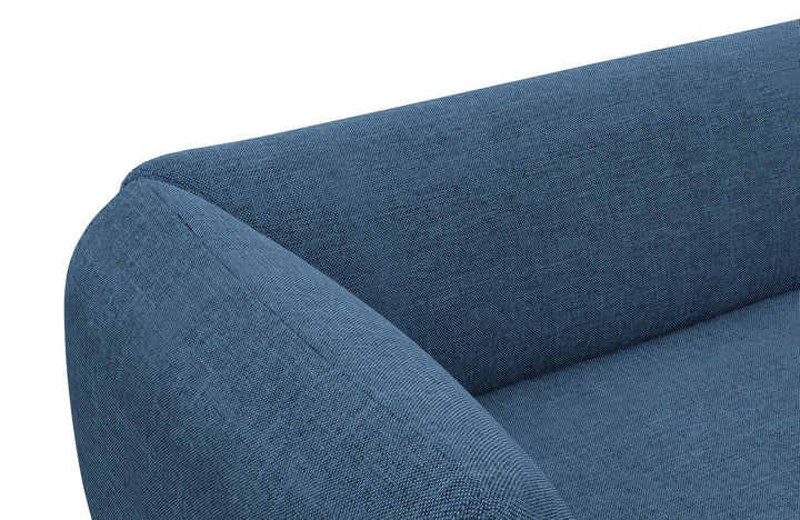 Luxus Polster Wohnlandschaft Madrid XXL mit Strukturstoffbezug - Blau - Detailansicht