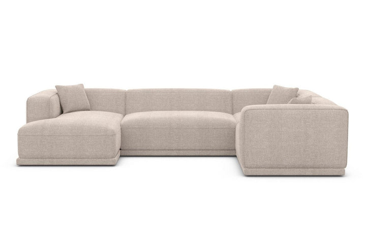 Elegante Stoffcouch Merida U Form mit Strukturstoff Bezug - Beige