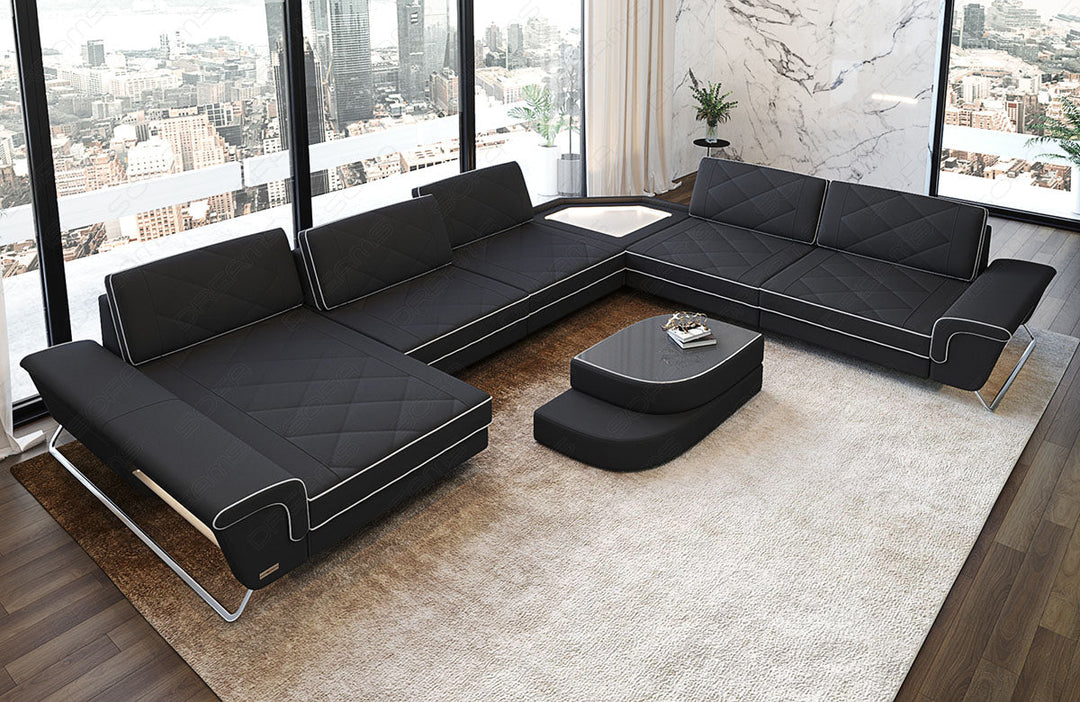 Modernes Polstersofa Ferrara XXL in dunkelgrau - Mineva8 Mikrofaserstoff