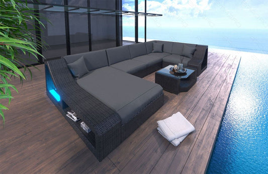 Rattan Sofa Temoni U Shape Gray