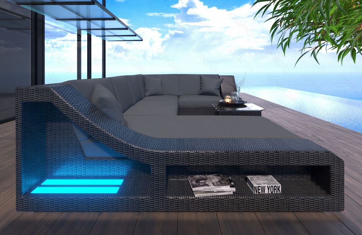 Rattan Sofa Temoni U Shape Gray