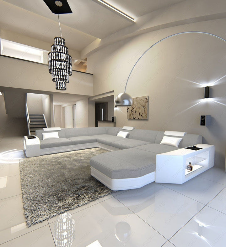 Design Polstersofa Prato XXL in hellgrau - Mineva12