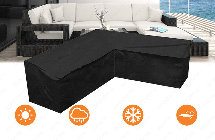 FÃ¼r das Rattansofa Messana U Form erhalten Sie eine 100% Polyester Schutzabdeckung