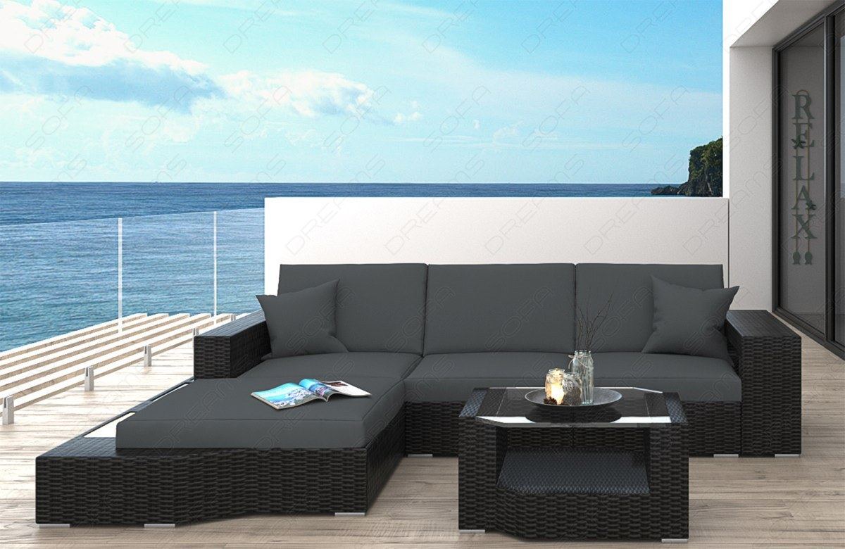 Rattan Sofa Miranolo L Grey