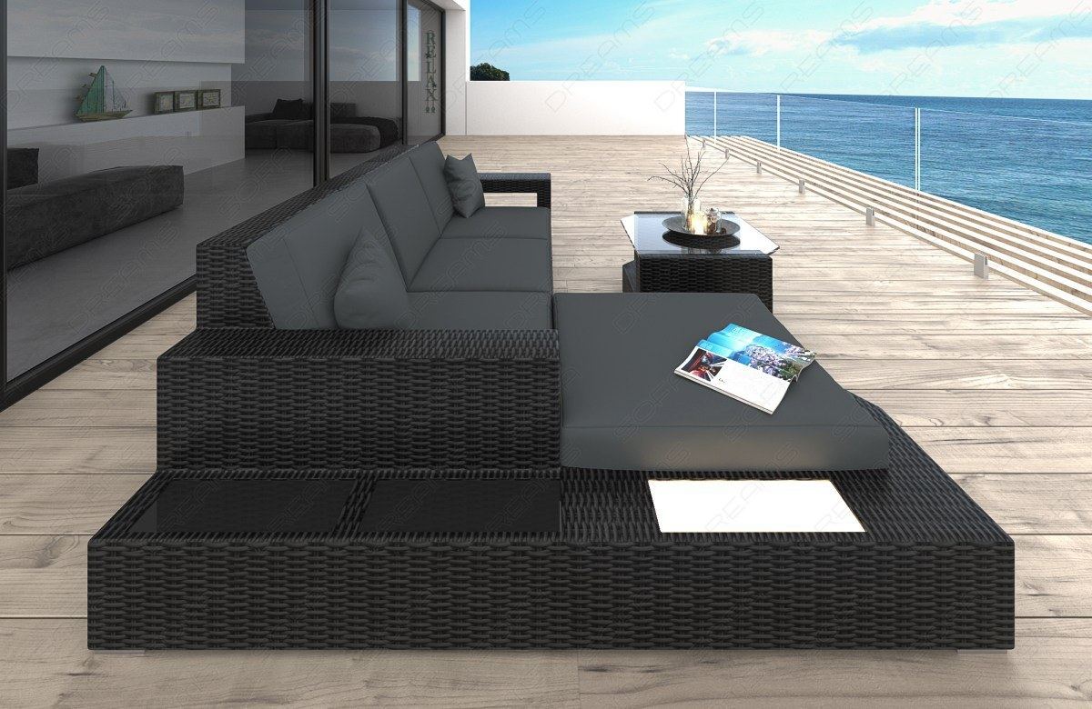 Rattan Sofa Miranolo L Grey