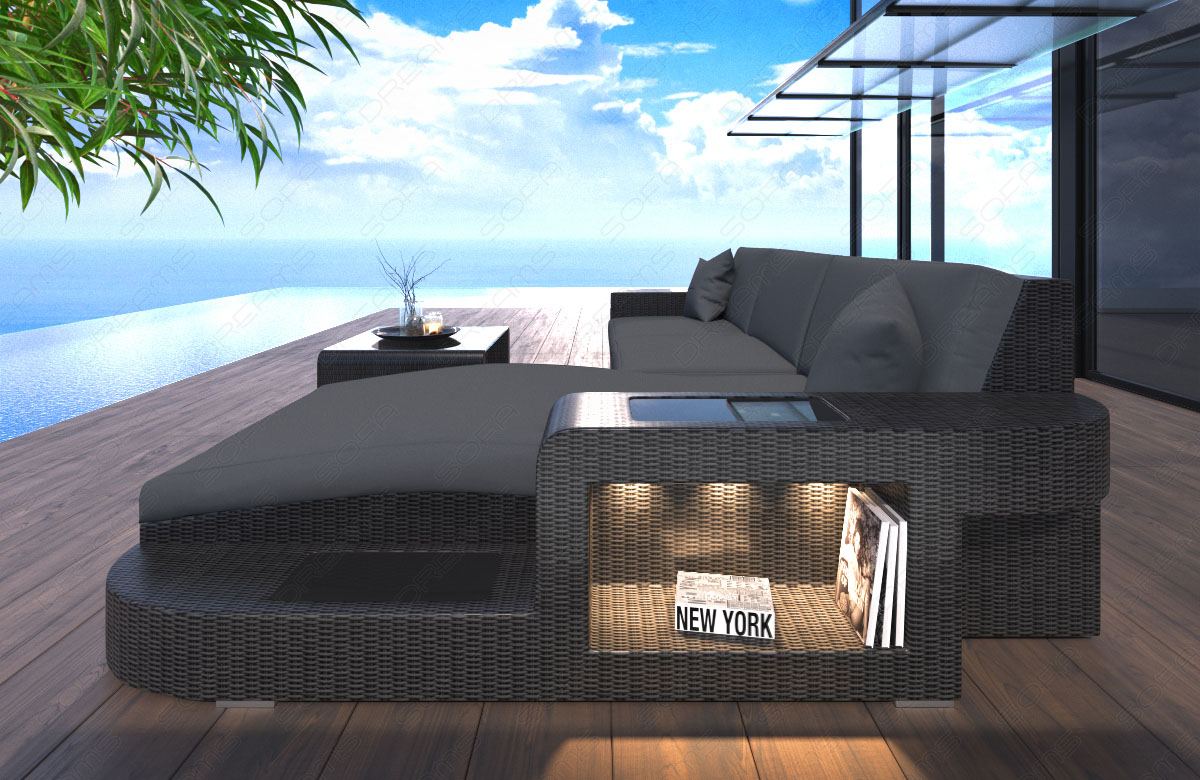 Rattan Sofa Konstantin L Grey