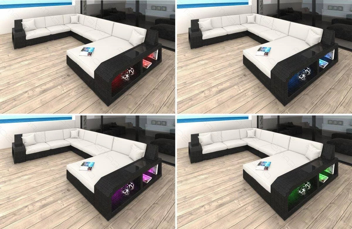 Rattan sofa Matera XXL cream
