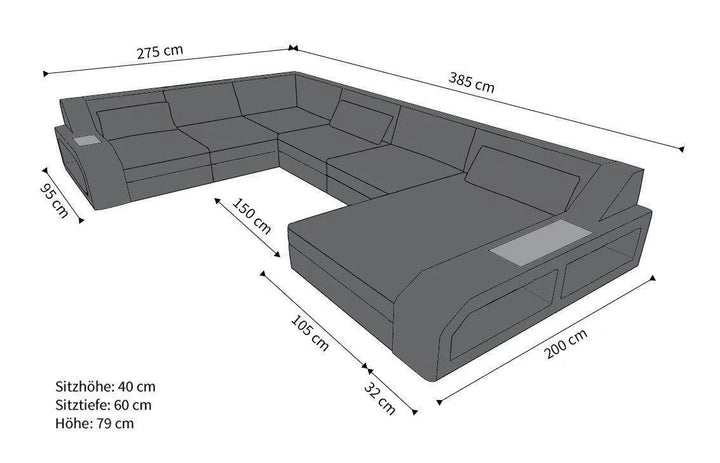 Rattan sofa Matera XXL cream