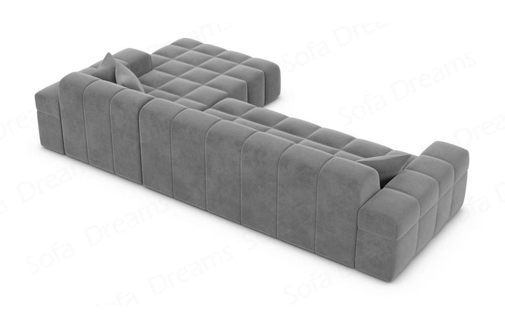 Polster Ecksofa Ibiza L kurz mit Samtstoff Bezug in Dunkelgrau