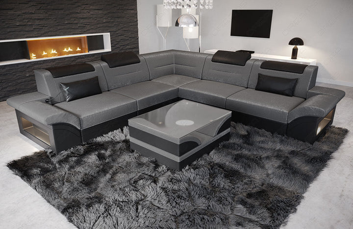 Samstoff Ecksofa Brianza L Form in warmgrau - SunVelvet1024