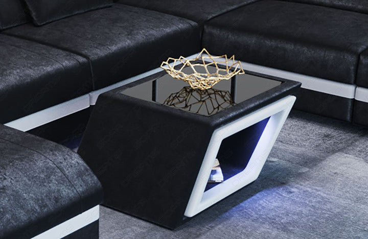 Stoff Couchtisch Catania in schwarz  - SunVelvet1015