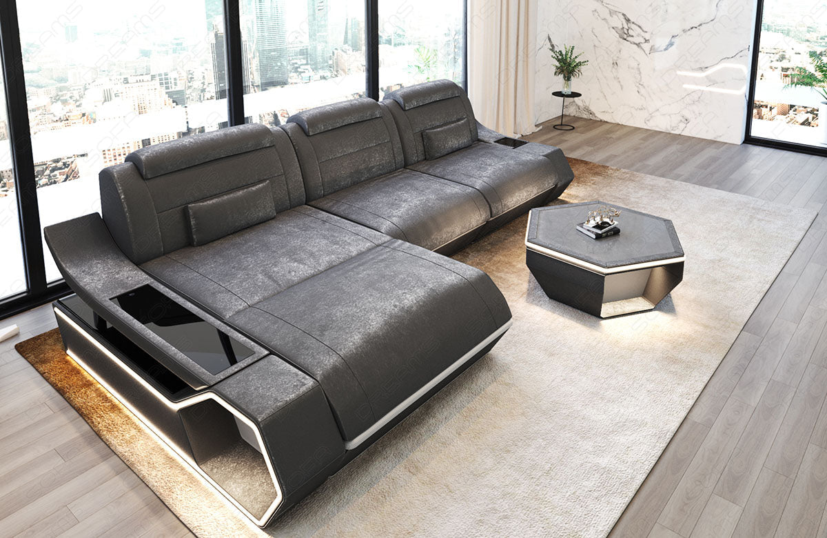 Toscano L-shaped corner sofa fabric