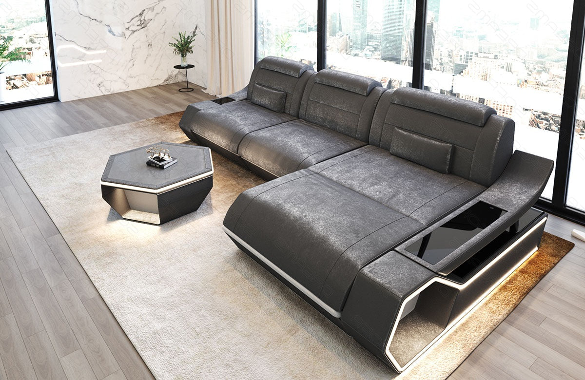 Toscano L-shaped corner sofa fabric