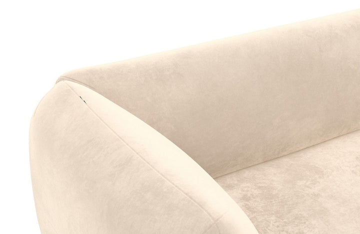 Design Polster Wohnlandschaft Madrid XXL mit Samtstoff Bezug - Creme - Detailansicht