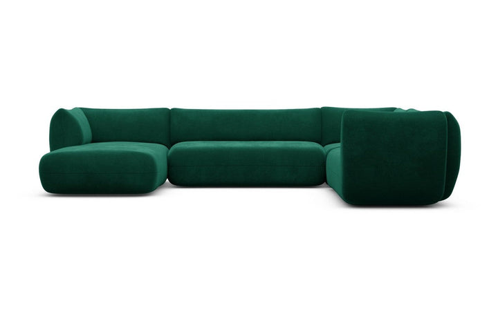 Design Polster Wohnlandschaft Madrid XXL mit Samtstoff Bezug - Gr?¬n