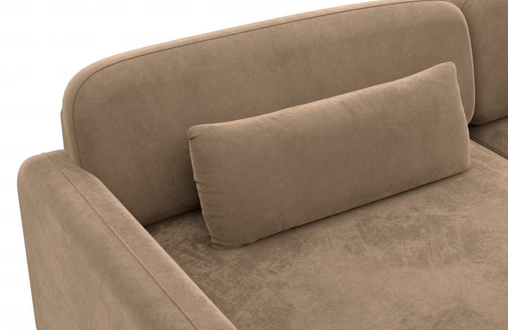 Polster Sofa Wohnlandschaft Valencia XXL mit Samtstoff Bezug - Braun - Detailansicht