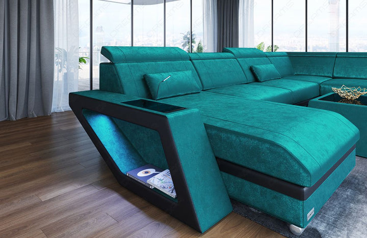 Polster Wohnlandschaft Catania XXL in hellblau - SunVelvet1013