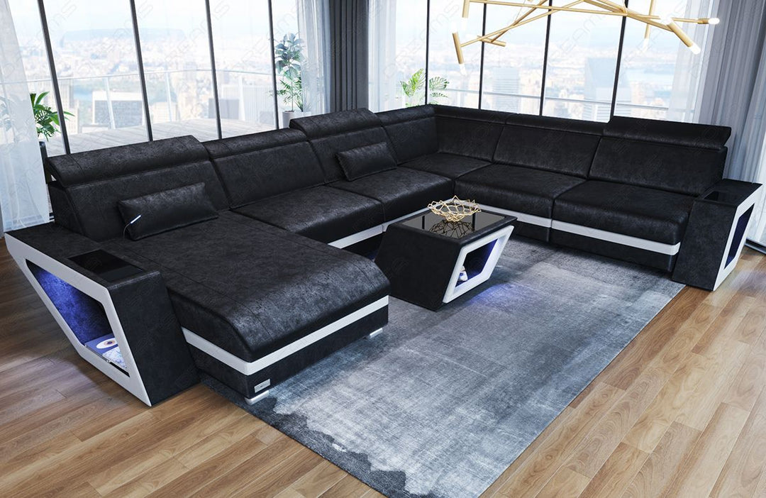 Polster Wohnlandschaft Catania XXL in schwarz - SunVelvet1015