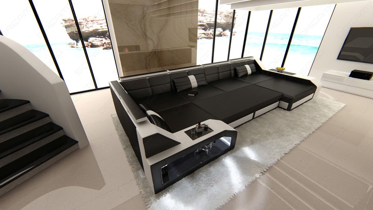 Fabric Sectional Aroba With Led And Usb