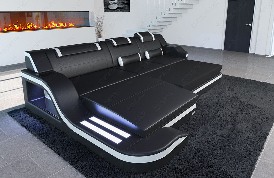 Sofa Palermo L Form mit der optional erhÃ¤ltlichen Bettfunktion 