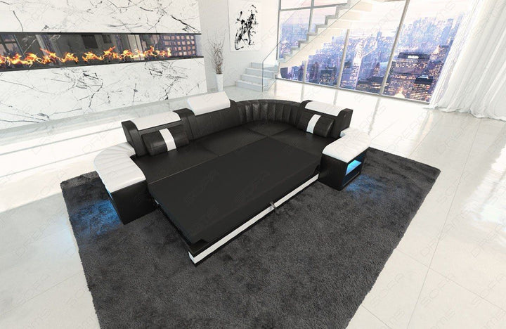 optionale Bettfunktion beim Sofa Bergamo L Form