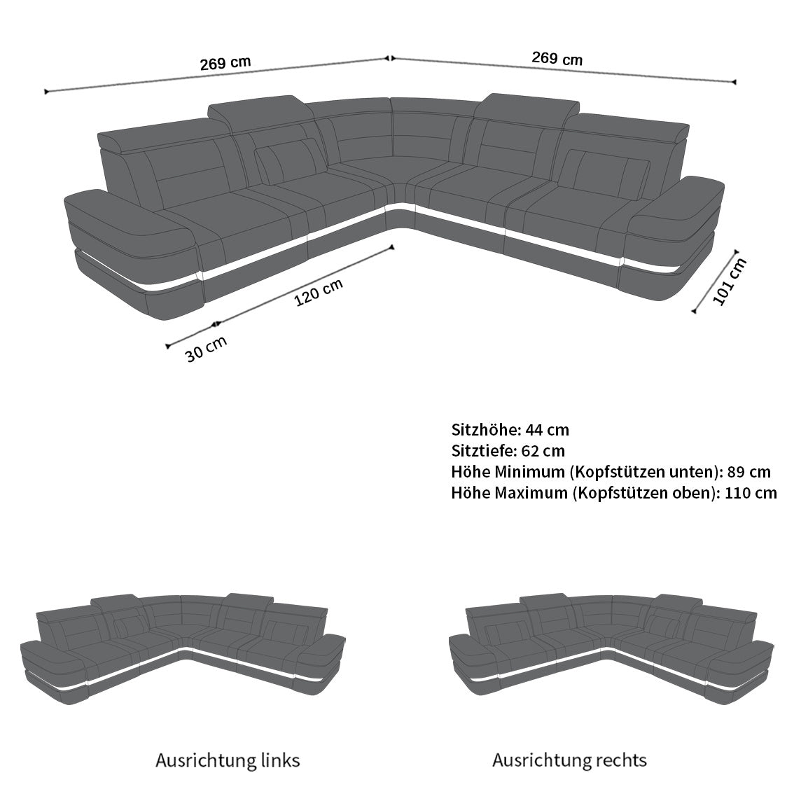 Mini L Shape Sofa Privilego Fabric Cover