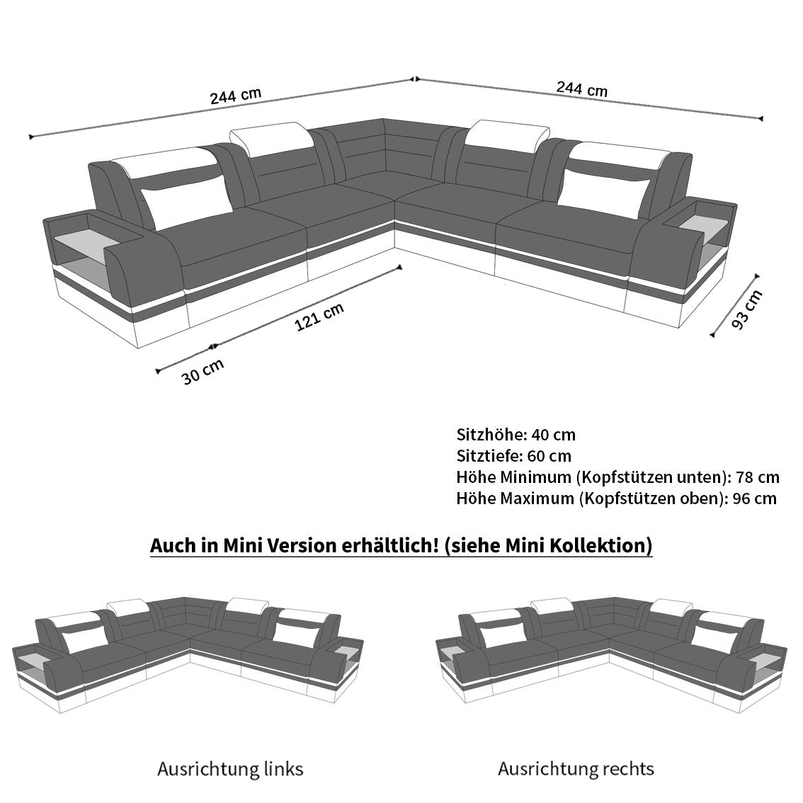Sofa Travigo Mini Fabric Cover L Shape