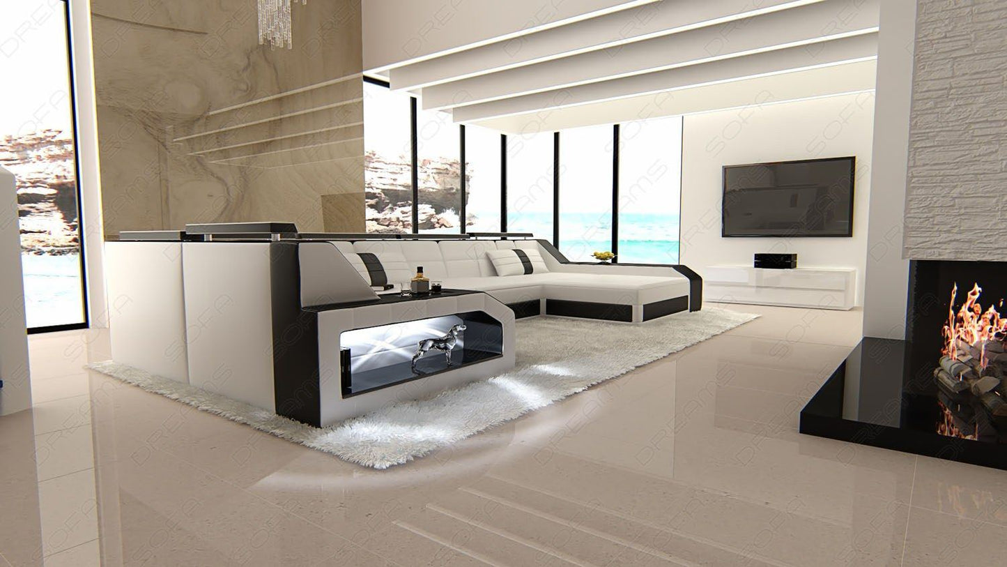 Leather Sectional Aroba Sofa With Led