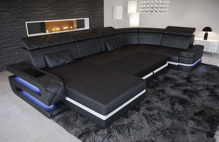 Detailbild der optionalen Schlaffunktion beim Ecksofa Bologna U Form