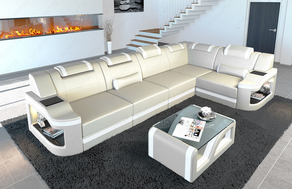 Corner Sofa Lyon Leather Sofa With Led