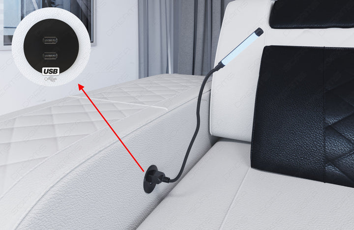 Detailbild optionaler USB Port zum Laden diverser GerÃ¤te inkl. LED Leselampe