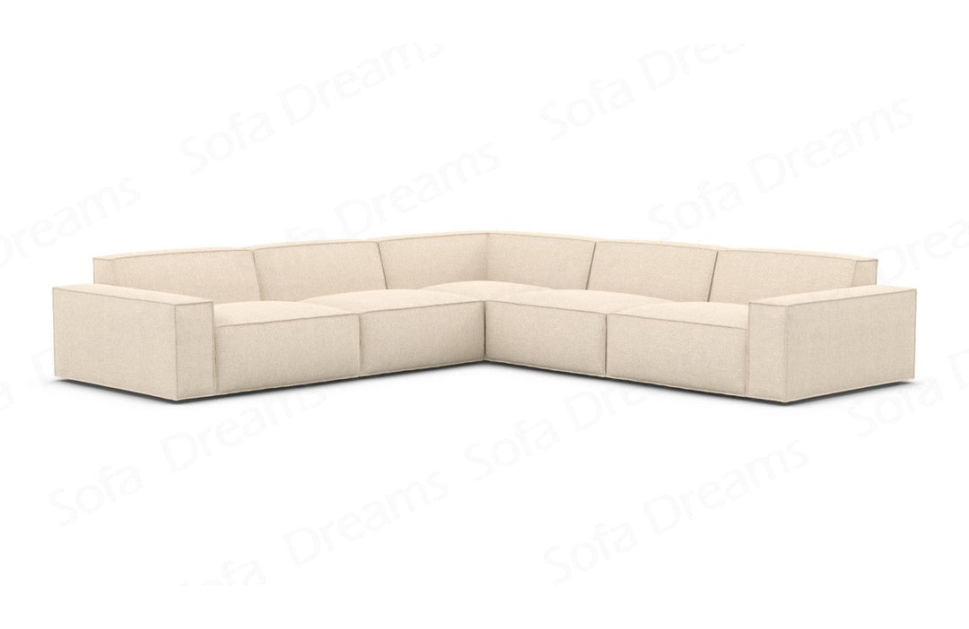 Polster Ecksofa Formenta L Form in Strukturstoff - Beige