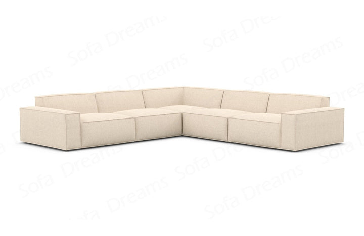 Polster Ecksofa Formenta L Form in Strukturstoff - Beige