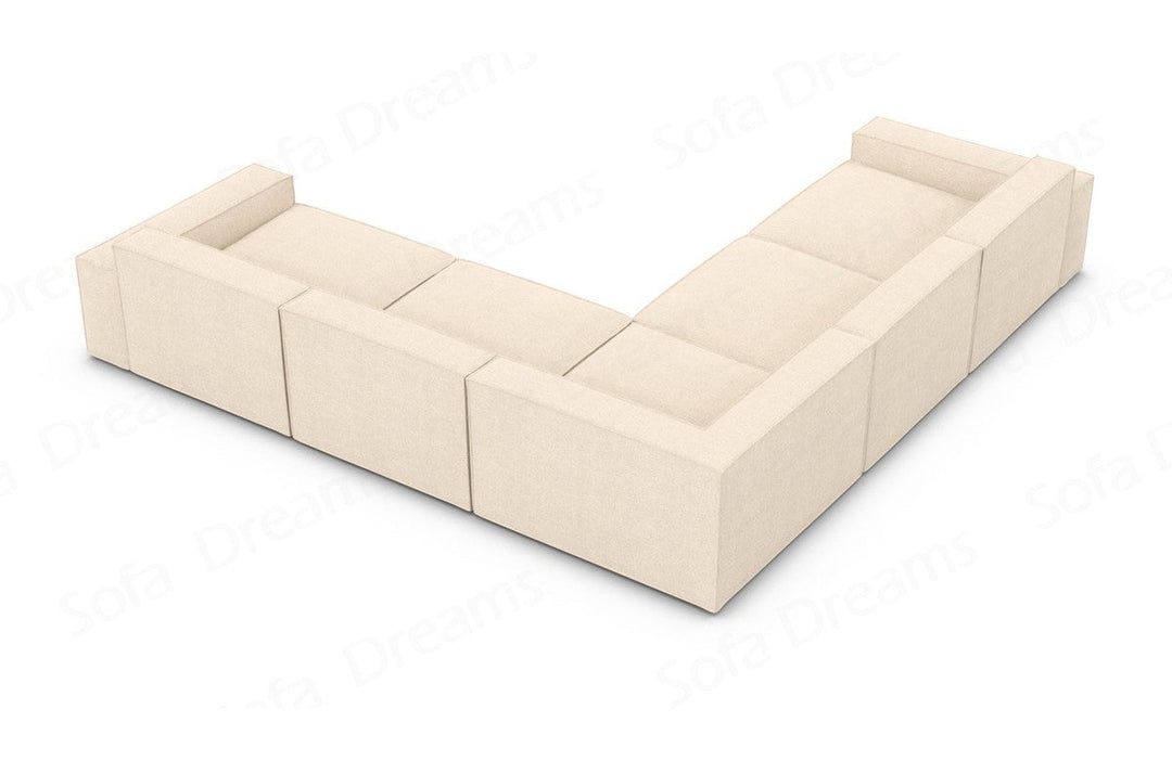 Polster Ecksofa Formenta L Form in Strukturstoff - Beige
