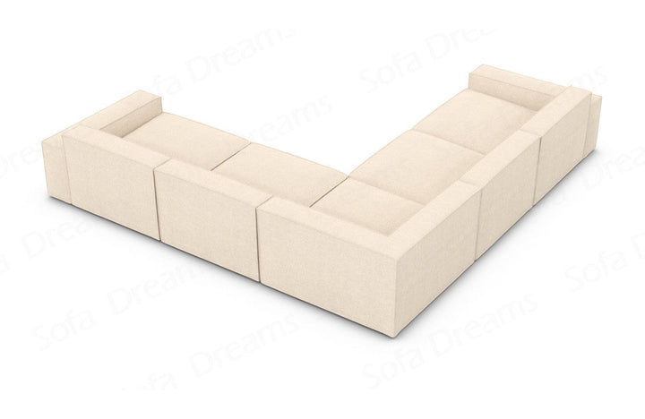 Polster Ecksofa Formenta L Form in Strukturstoff - Beige

