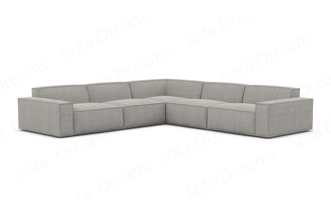 Polster Ecksofa Formenta L Form in Strukturstoff - Hellgrau