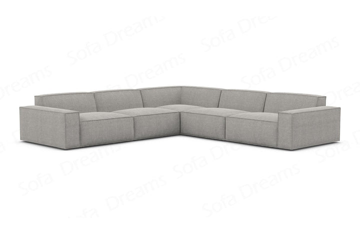 Polster Ecksofa Formenta L Form in Strukturstoff - Hellgrau